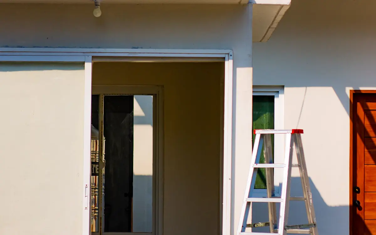 Modern home addition under construction